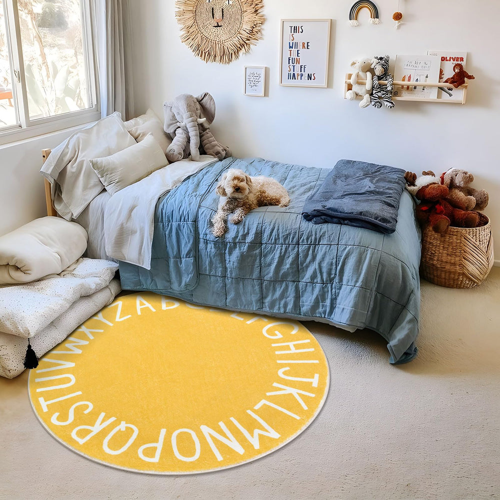 Topotdor Alphabet Rug Gift-Ready; ideal decor for bedrooms, daycares, or homeschool spaces.