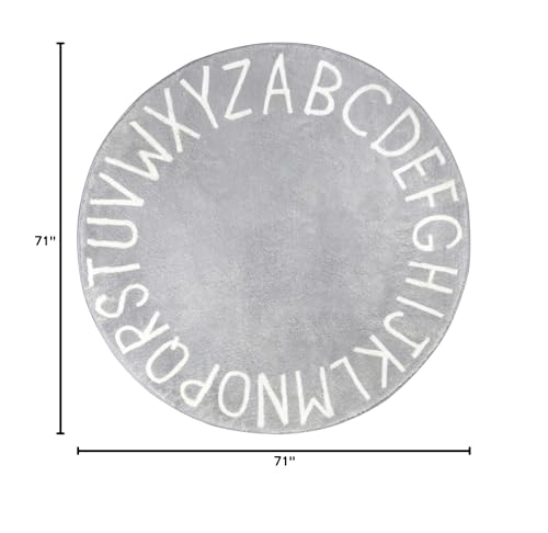 Topotdor alphabet rug emphasizes letters with a durable, easy-clean surface.