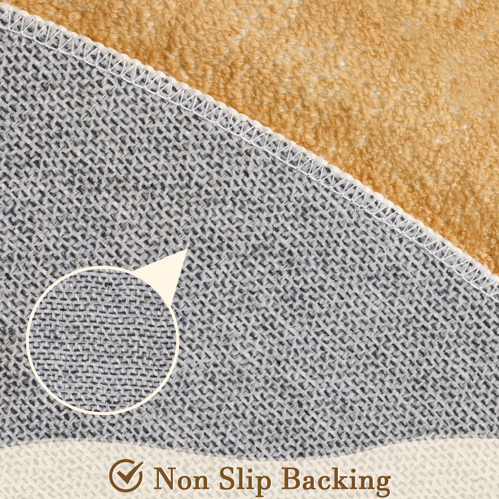Topotdor brown round rug complements nursery decor.