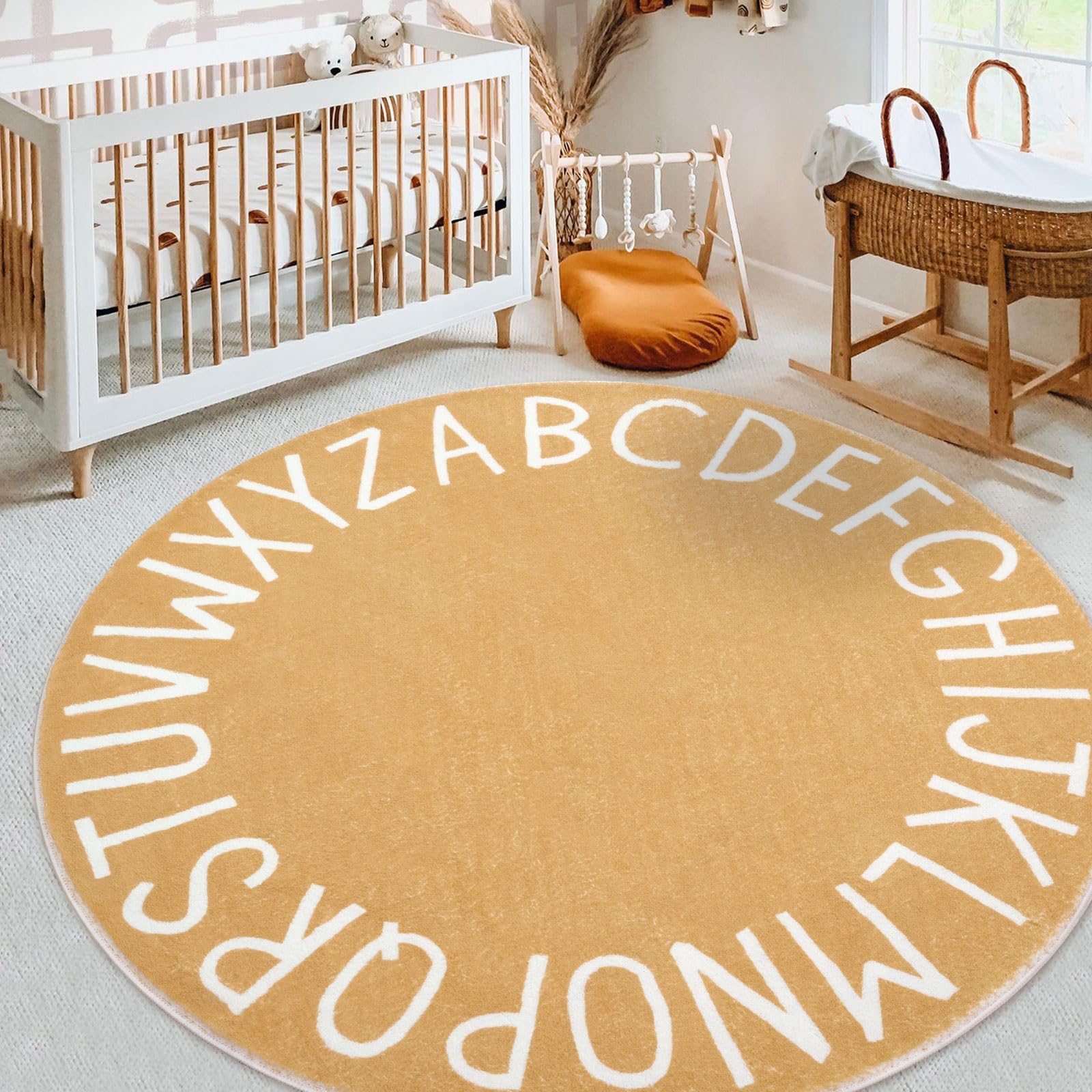 Topotdor kids room decor round rug enhances cozy learning and play.