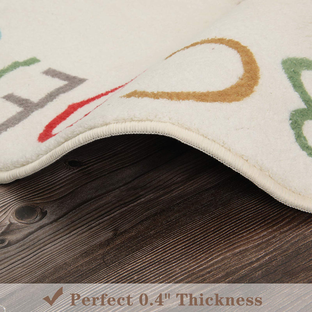 Topotdor Rainbow Round 63-inch diameter rug creates a spacious play area