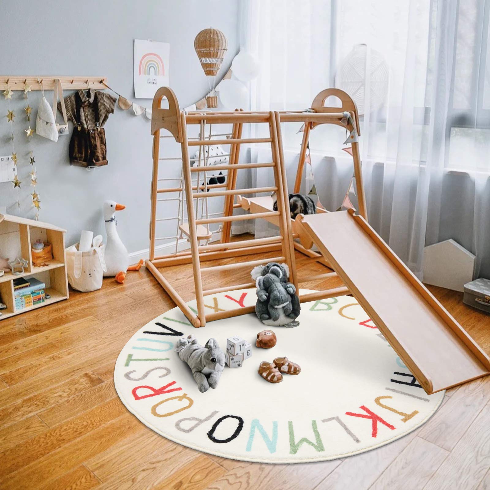 Topotdor Rainbow Round Gift idea rug ideal for kids' rooms
