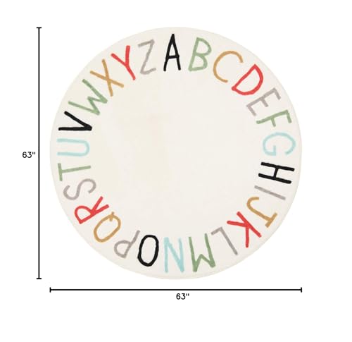 Topotdor Rainbow Round Nursery decor rug adds color to kid's room