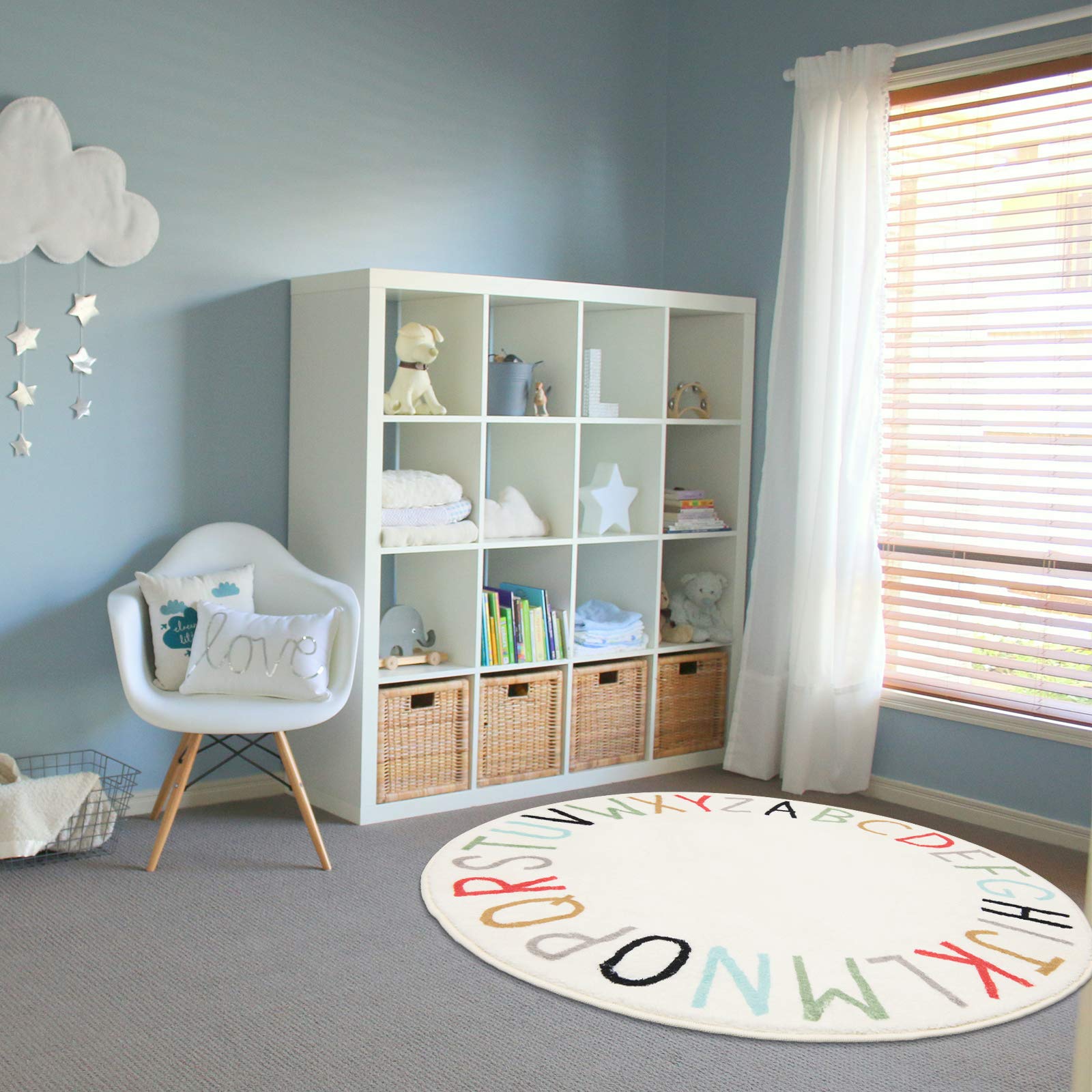 Topotdor Rainbow Round Play Mat with soft surface for safe crawling and play
