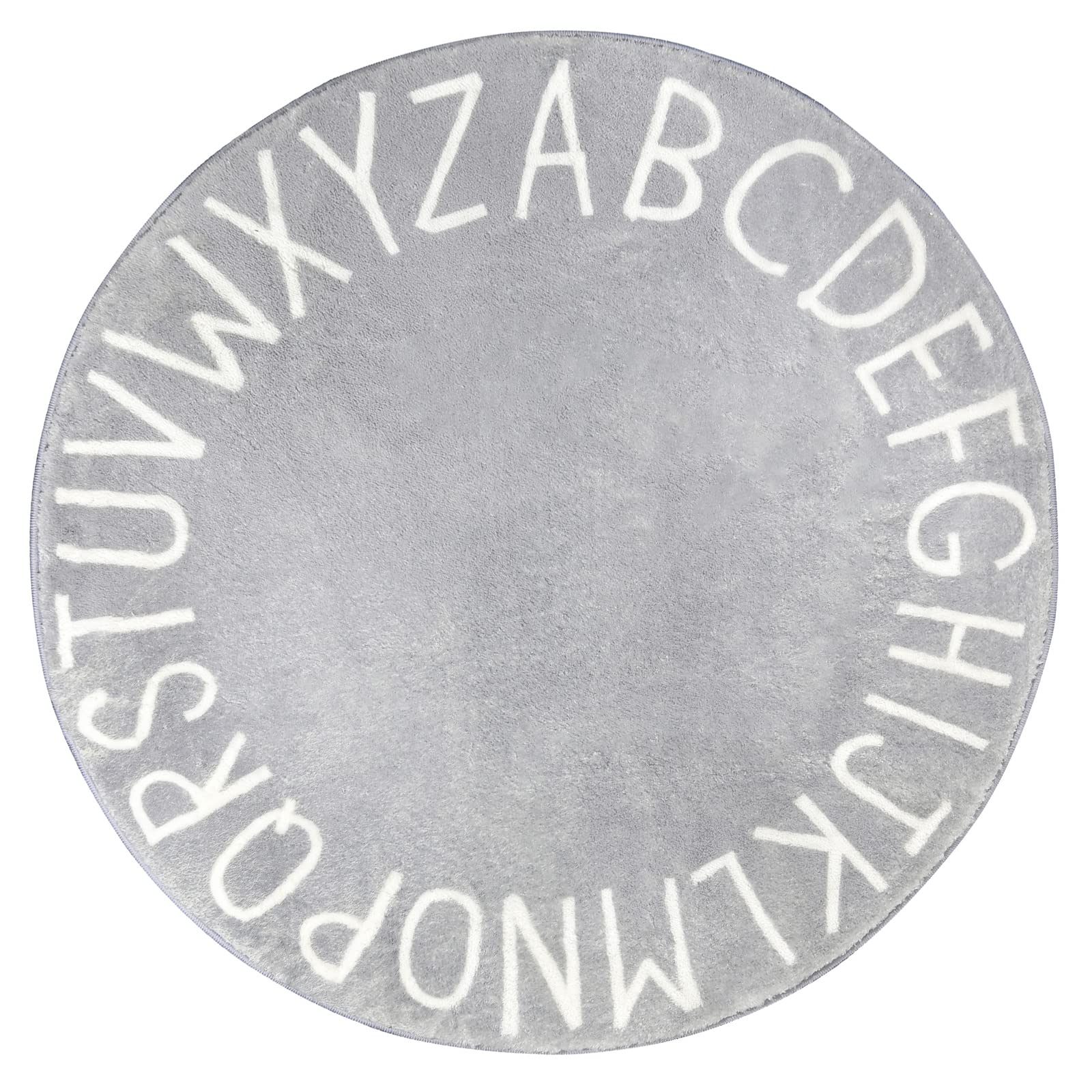 Topotdor round kids play rug alphabet features soft fabric for safe crawling.