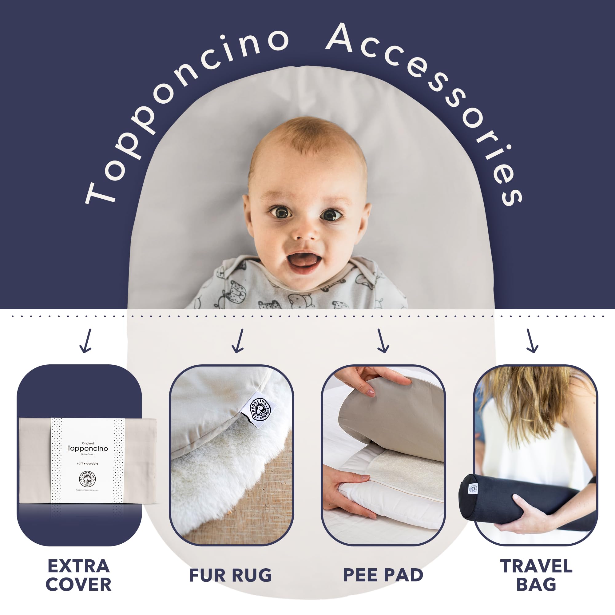 Topponcino compact design fits small nurseries and travel spaces