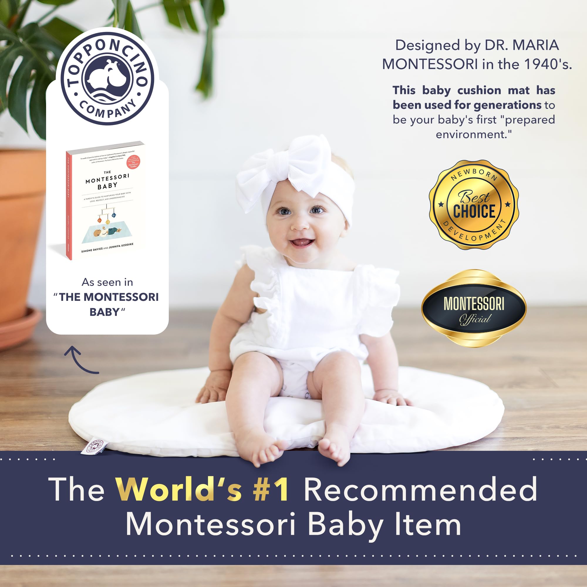 Topponcino white infant support pillow on a clean surface.