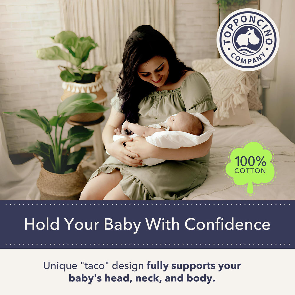 Topponcino feeding pillow provides comfortable breastfeeding support.