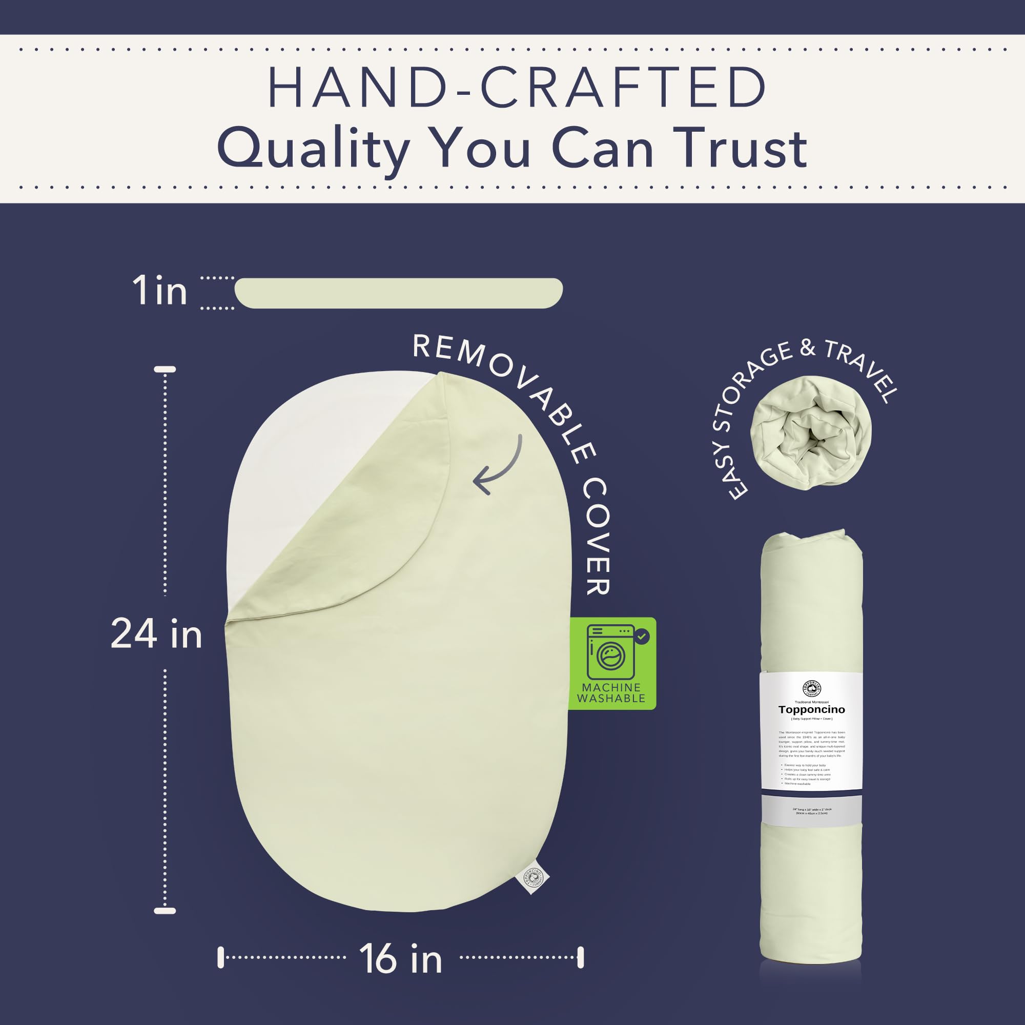 Topponcino Company head-support pillow helps newborn alignment for restful moments.