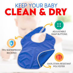 Toppy Toddler bib snap-buttons in action make dressing easy.