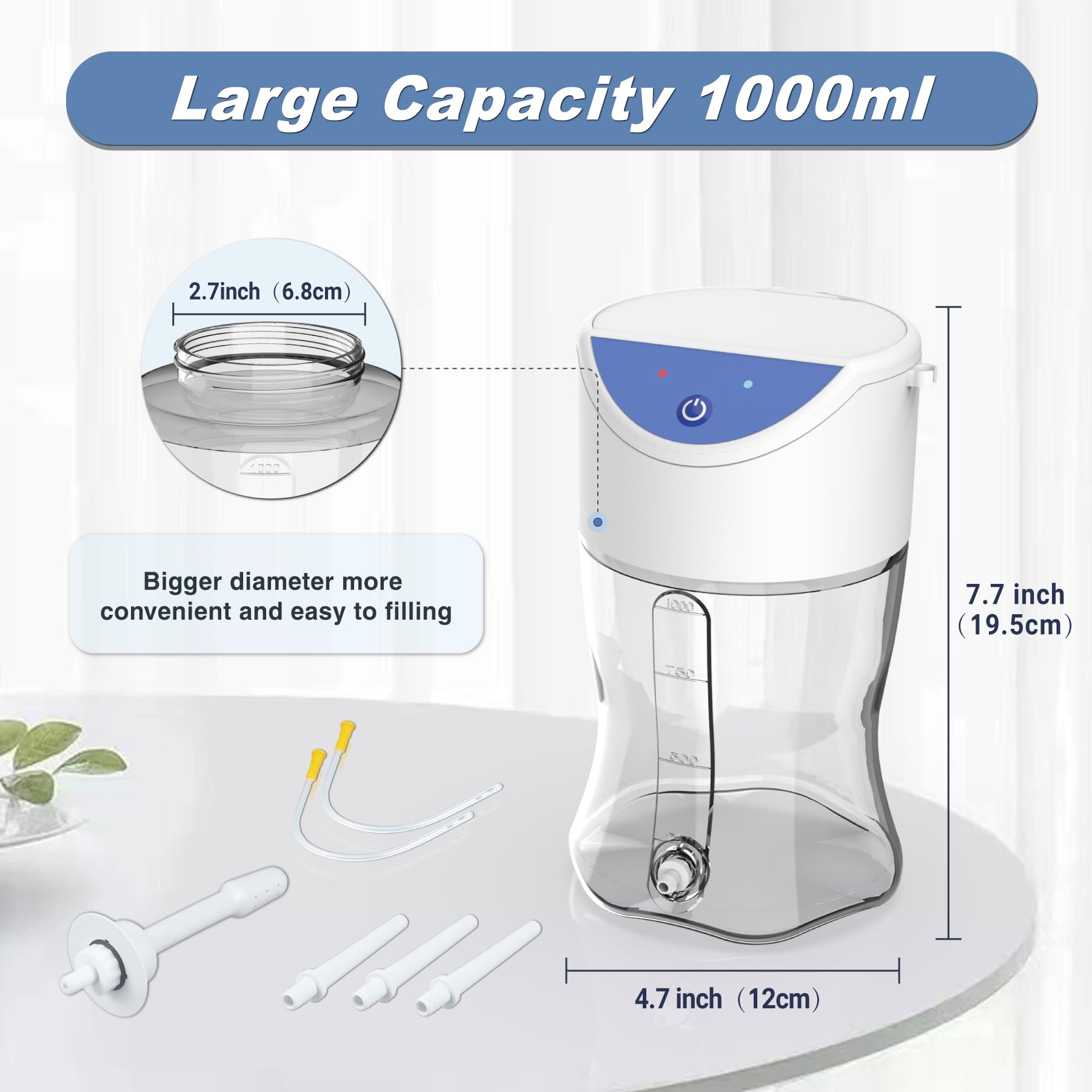 TopQuaFocus enema bottle features a large 2.7-inch opening for easy filling.