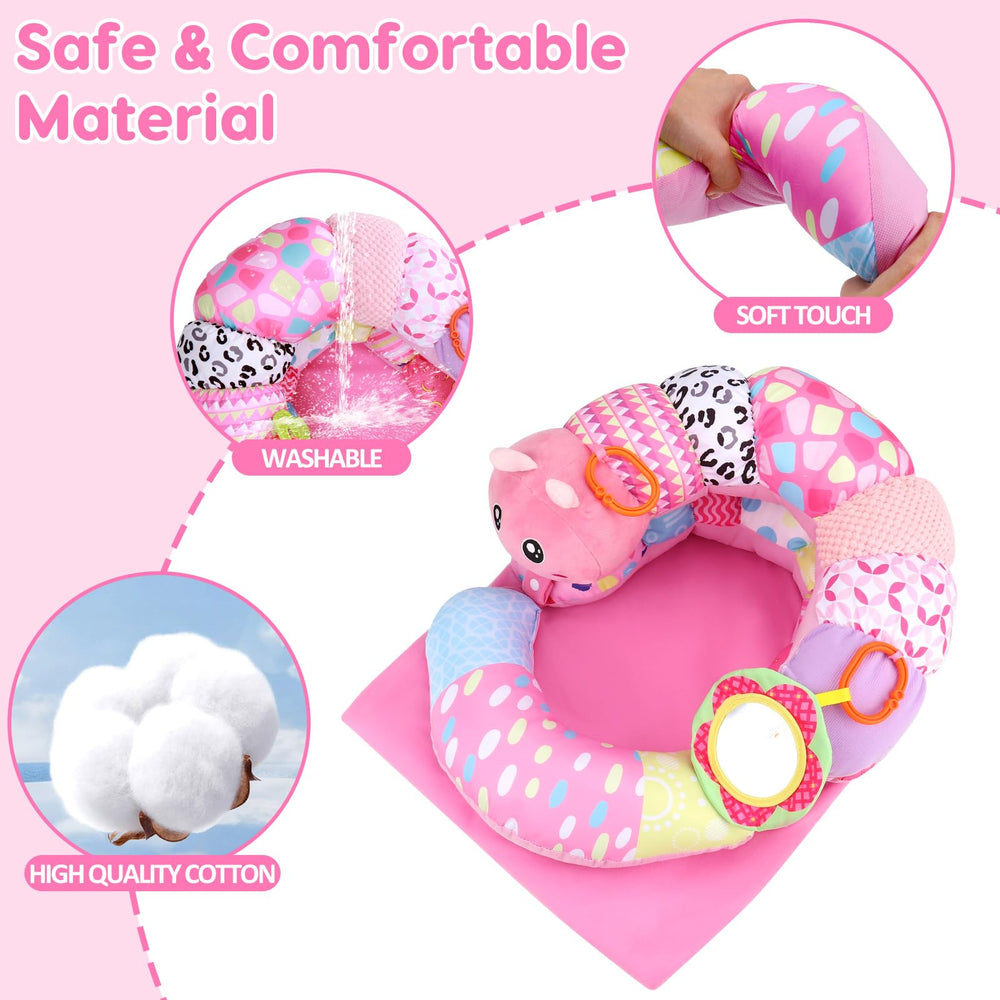 Topsochir soft seated-support pillow helps baby sit up comfortably.