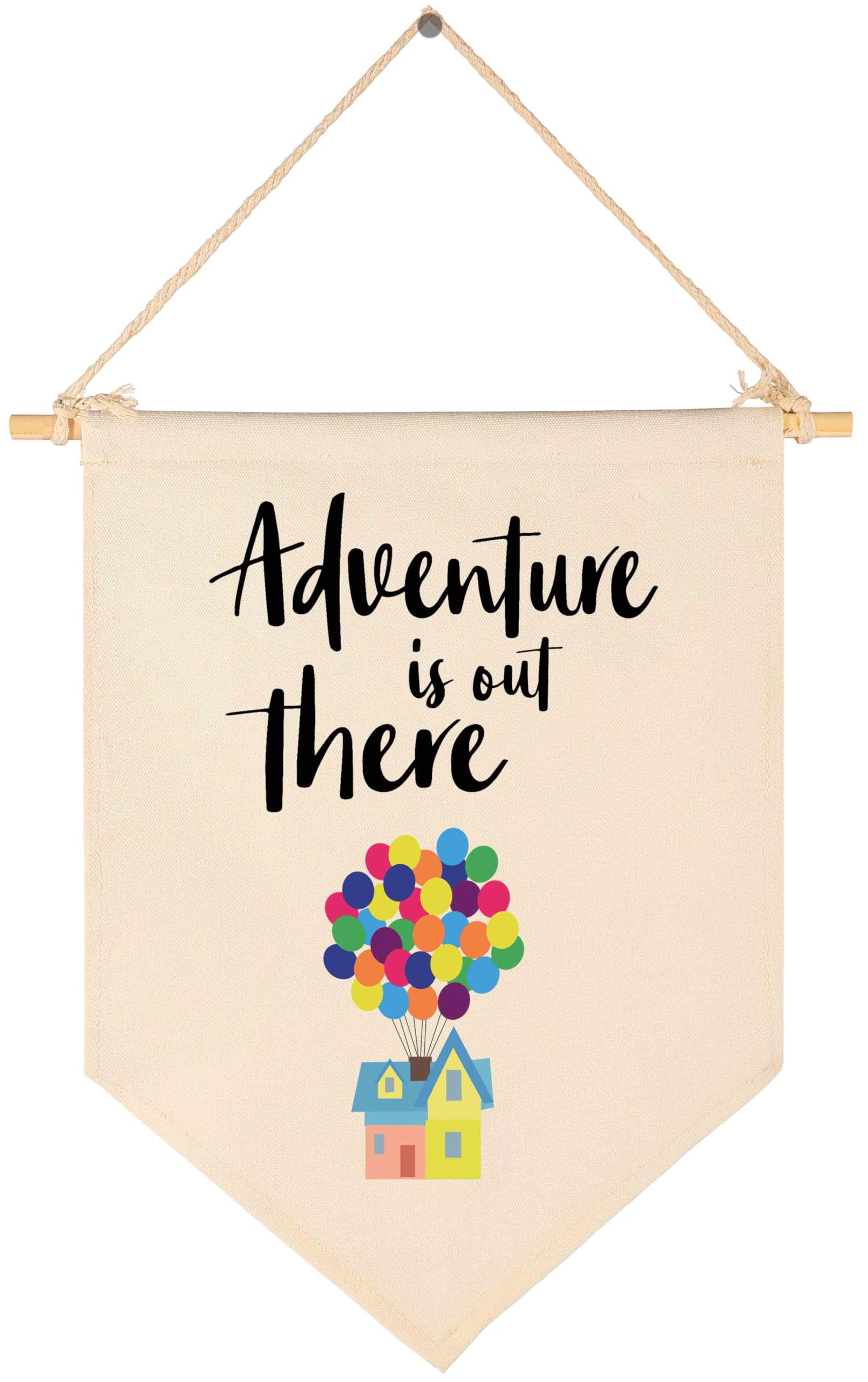 Topthink Adventure canvas banner flag for nursery decor and playful room accents.