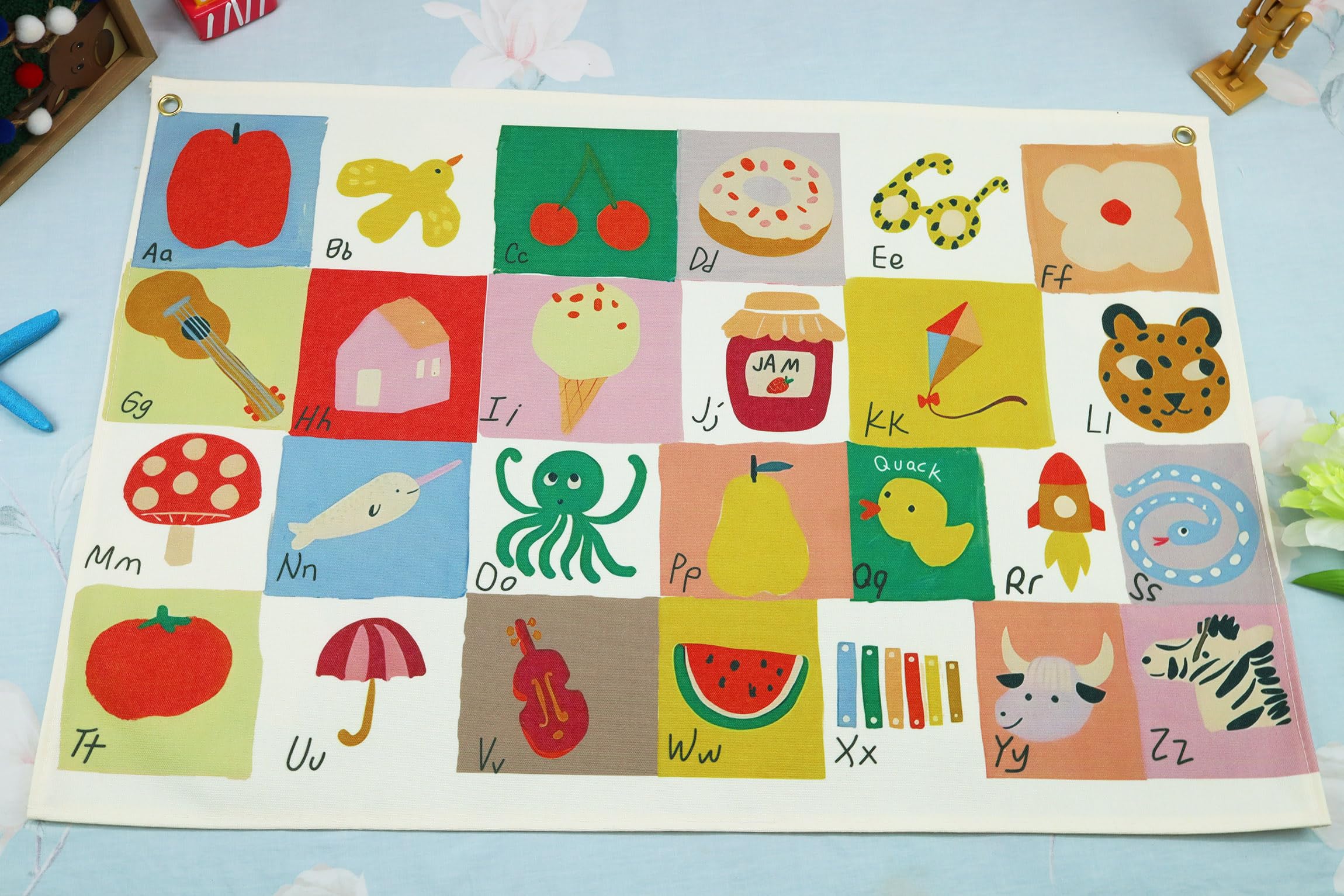 Topthink Alphabet Numbers banner flag wall art for nursery decor