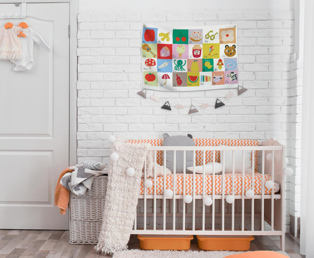Topthink alphabet-numbers banner decor fits nursery, playroom, and reading corner