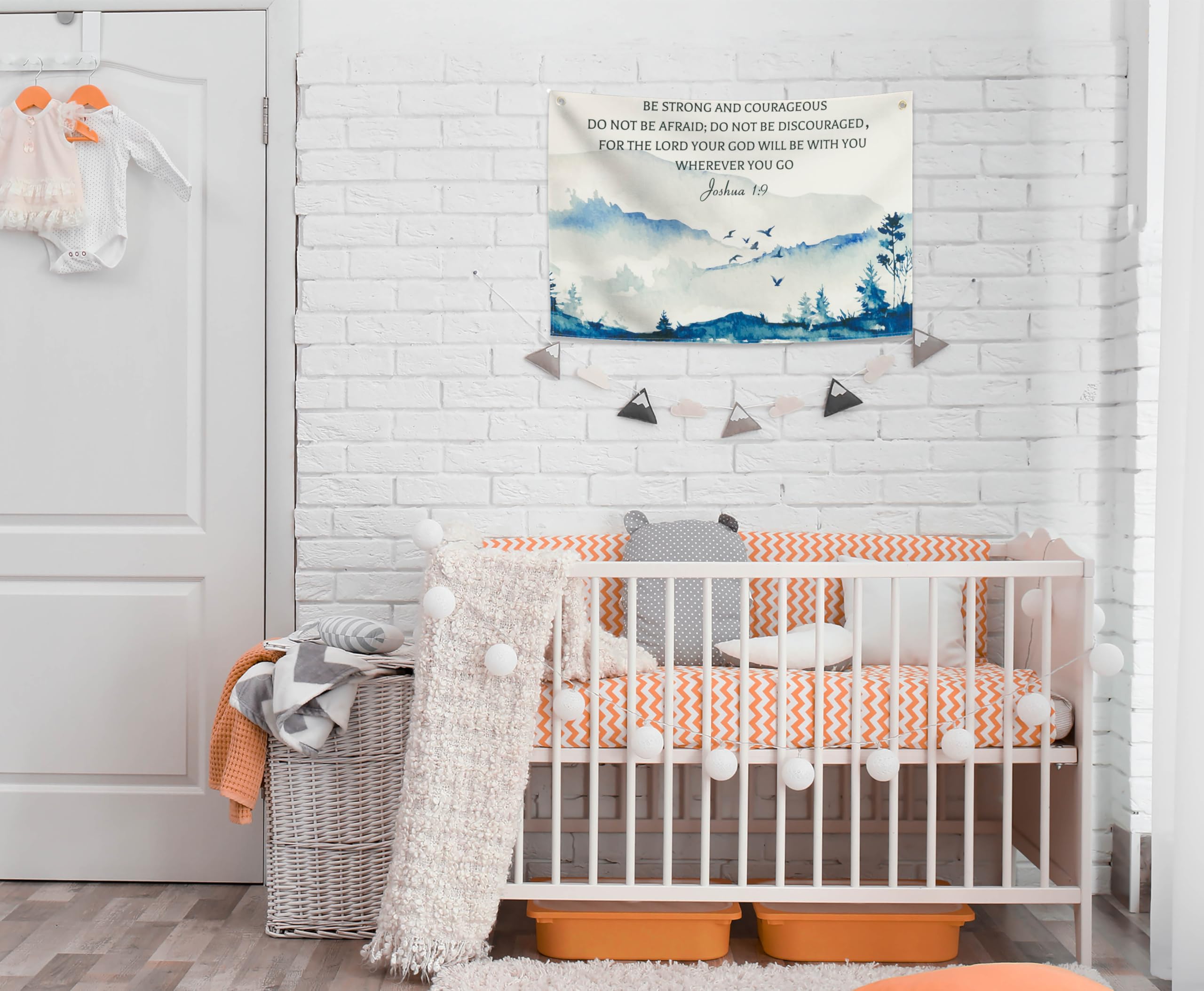 Topthink beige banner decor brightens kids' rooms with scripture