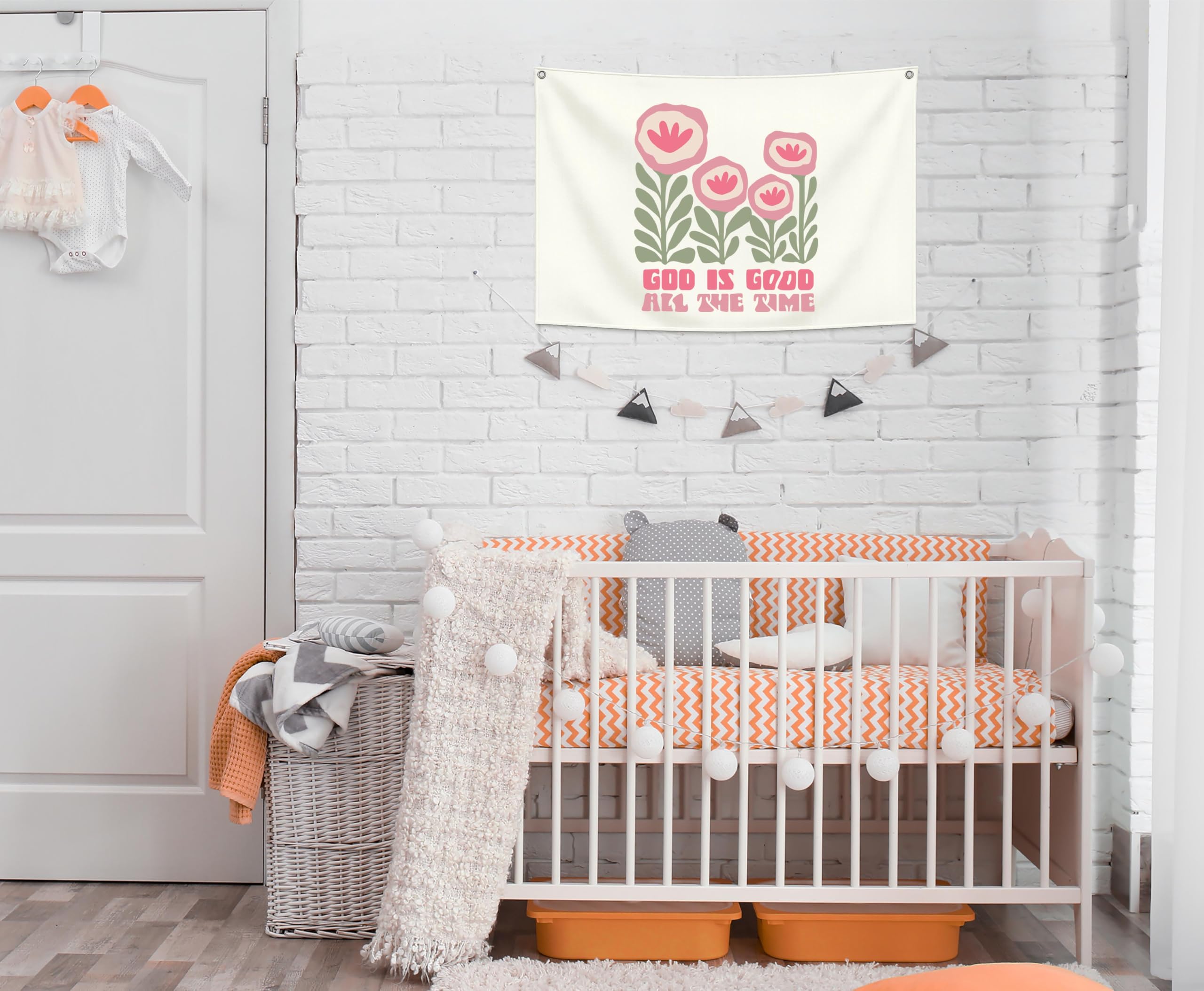 Topthink Bible Verse Banner uses bright colors to blend with kid-friendly decor