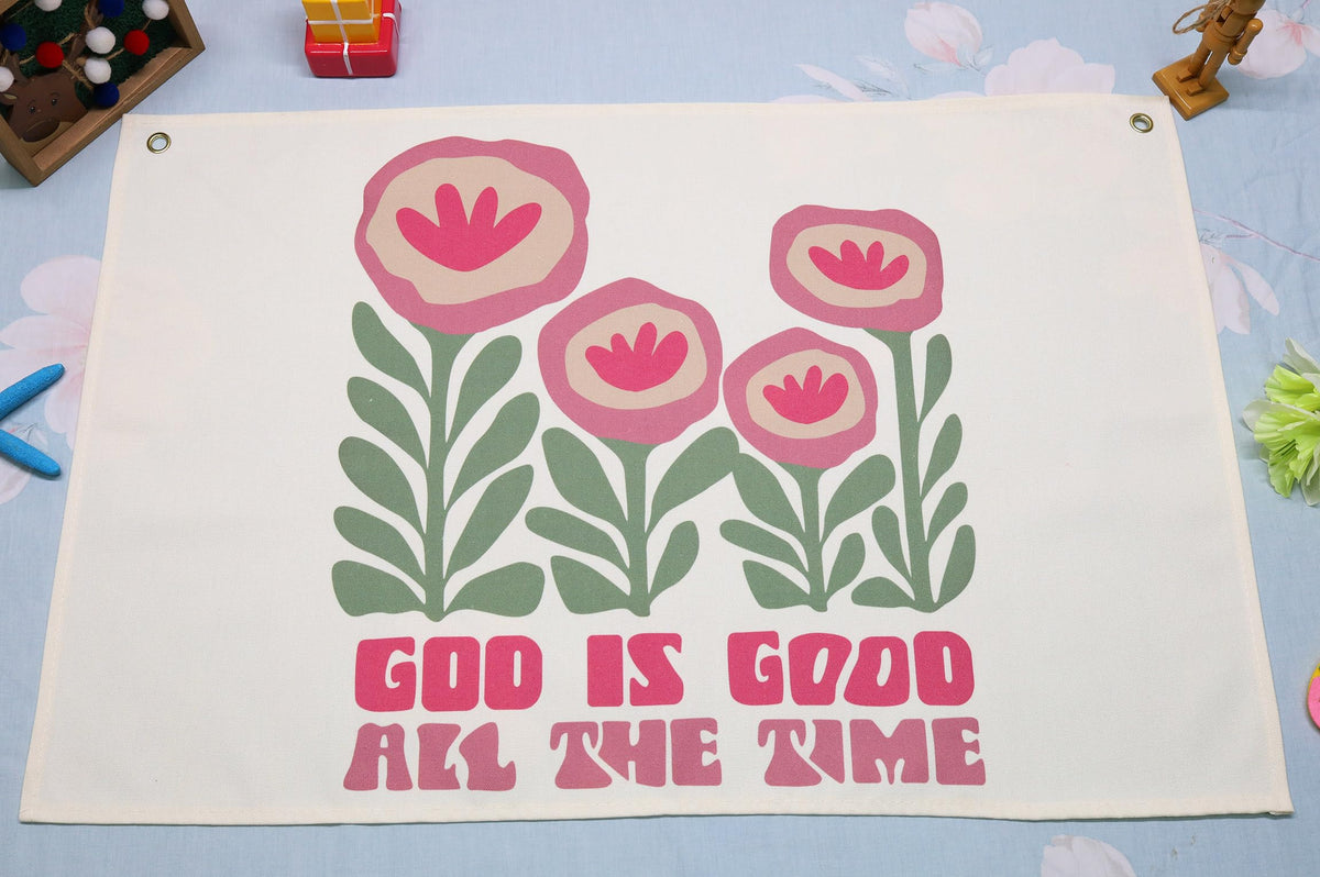 Topthink Bible Verse Banner rectangle flag adds gentle inspiration to the nursery