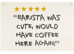 Topthink funny coffee banner flag adds stylish wall art for kitchen or cafe.