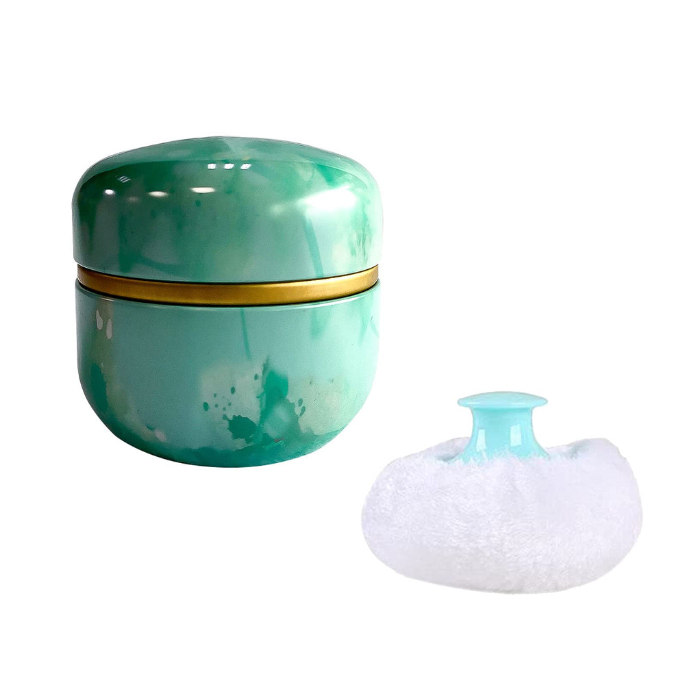 Topwon green powder container ready for daily touch-ups.