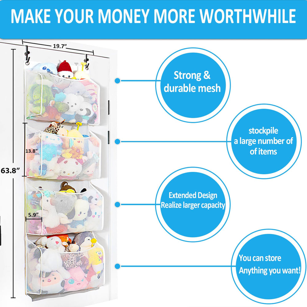 Breathable mesh pockets maintain freshness and quick toy visibility