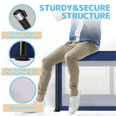 TOREVSIOR foldable playpen with 360-degree view for supervision
