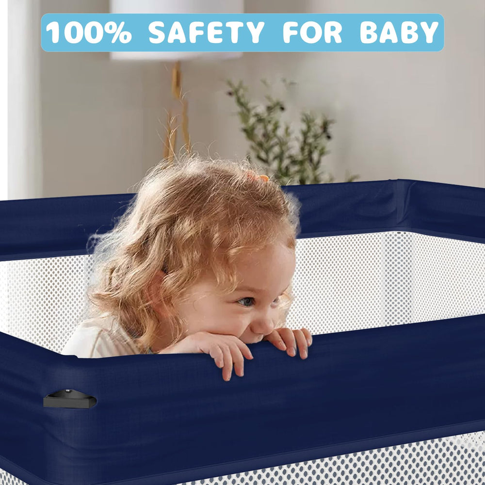TOREVSIOR foldable playpen breathable mesh walls for airflow