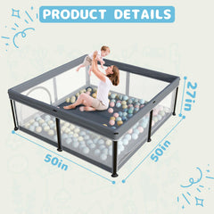 TOREVSIOR playpen with breathable mesh walls for visibility
