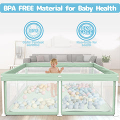 TOREVSIOR playpen with external zipper ensures baby cannot climb out.