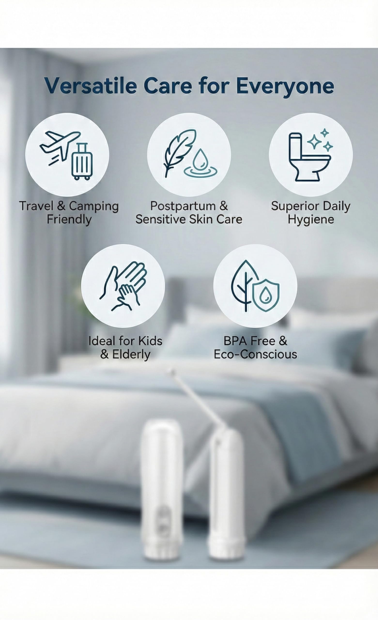 TOSCARA adjustable gentle spray enables customizable cleaning with comfortable water flow.
