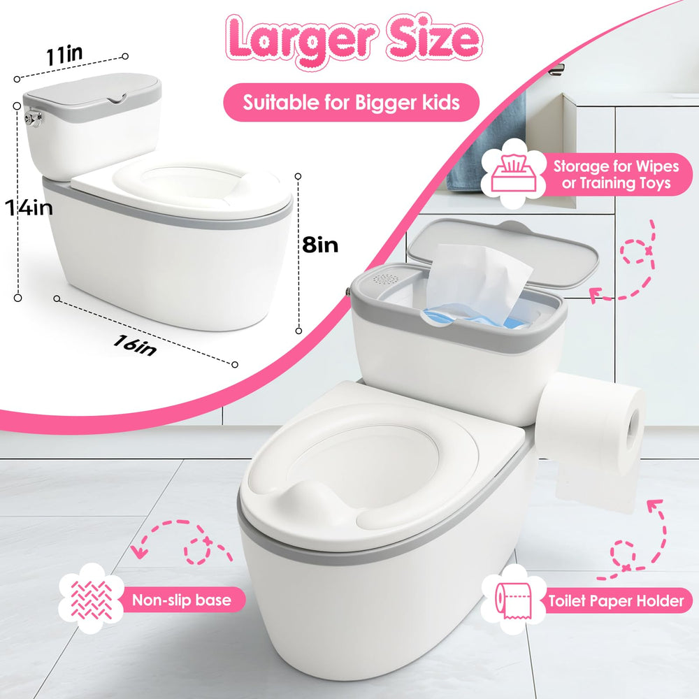 TOSGN paper holder keeps toilet paper within toddler reach.