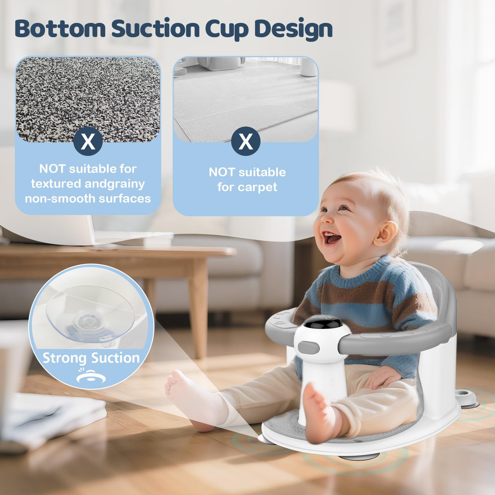 TOSGN grey color matches modern bathrooms and cleans easily.