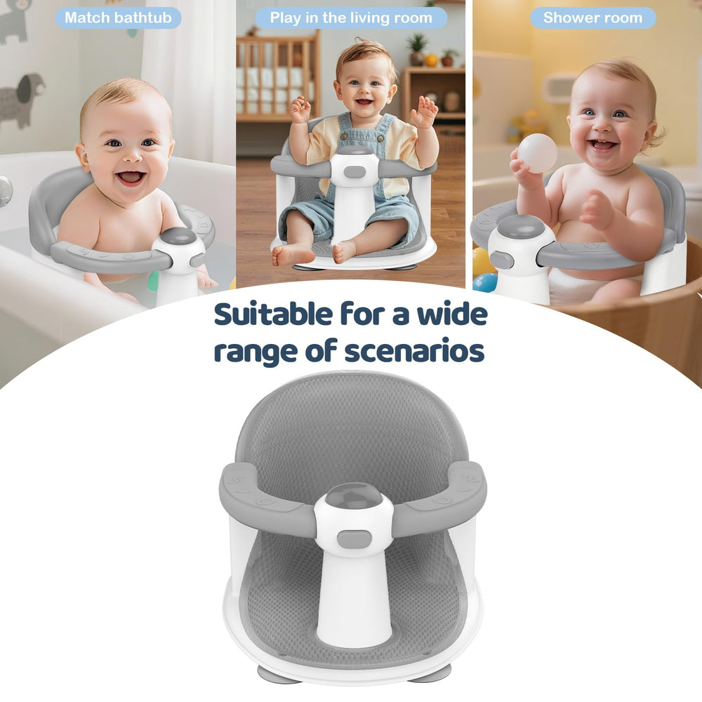 TOSGN baby bath seat in use in bathtub showing easy water access