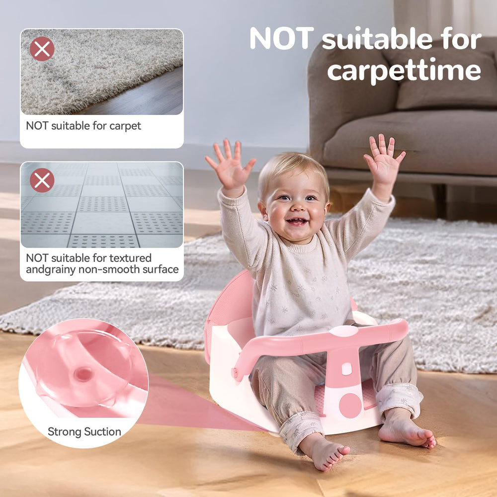 TOSGN baby bath seat pink color variant appealing and easy to spot