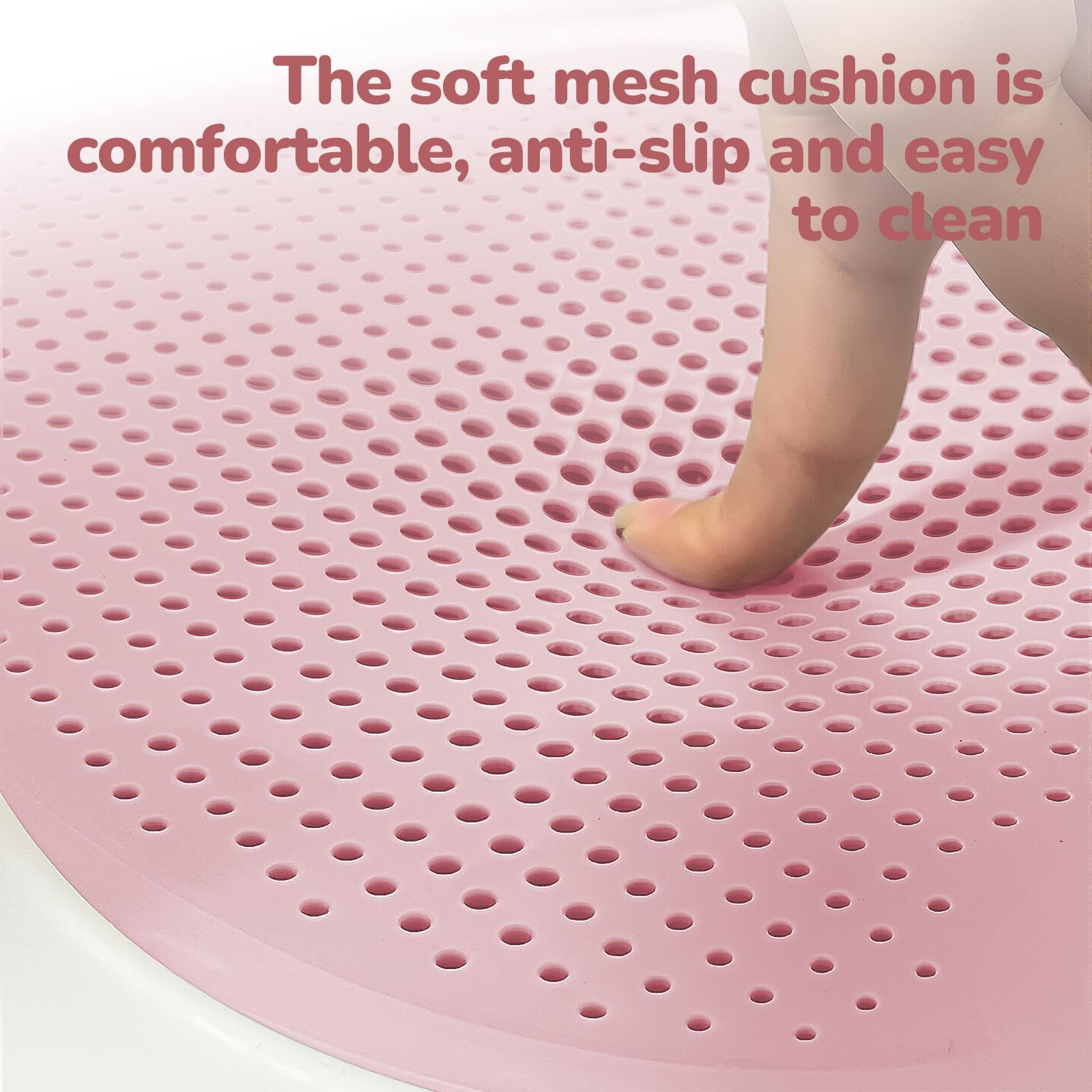 TOSGN bath seat in tub with four non-slip suction cups for stability