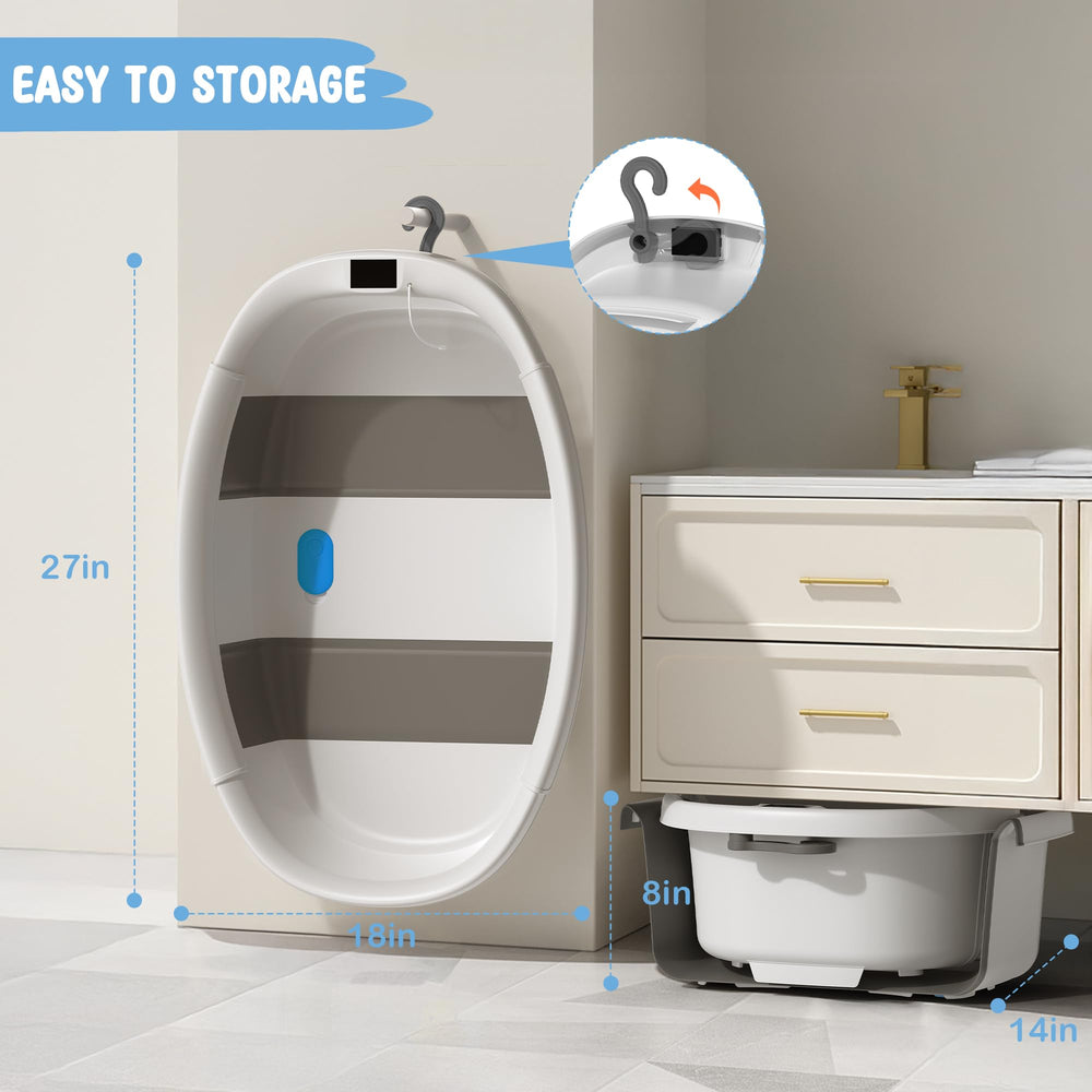 TOSGN 0-36 months tub adapts to growing child during baths.