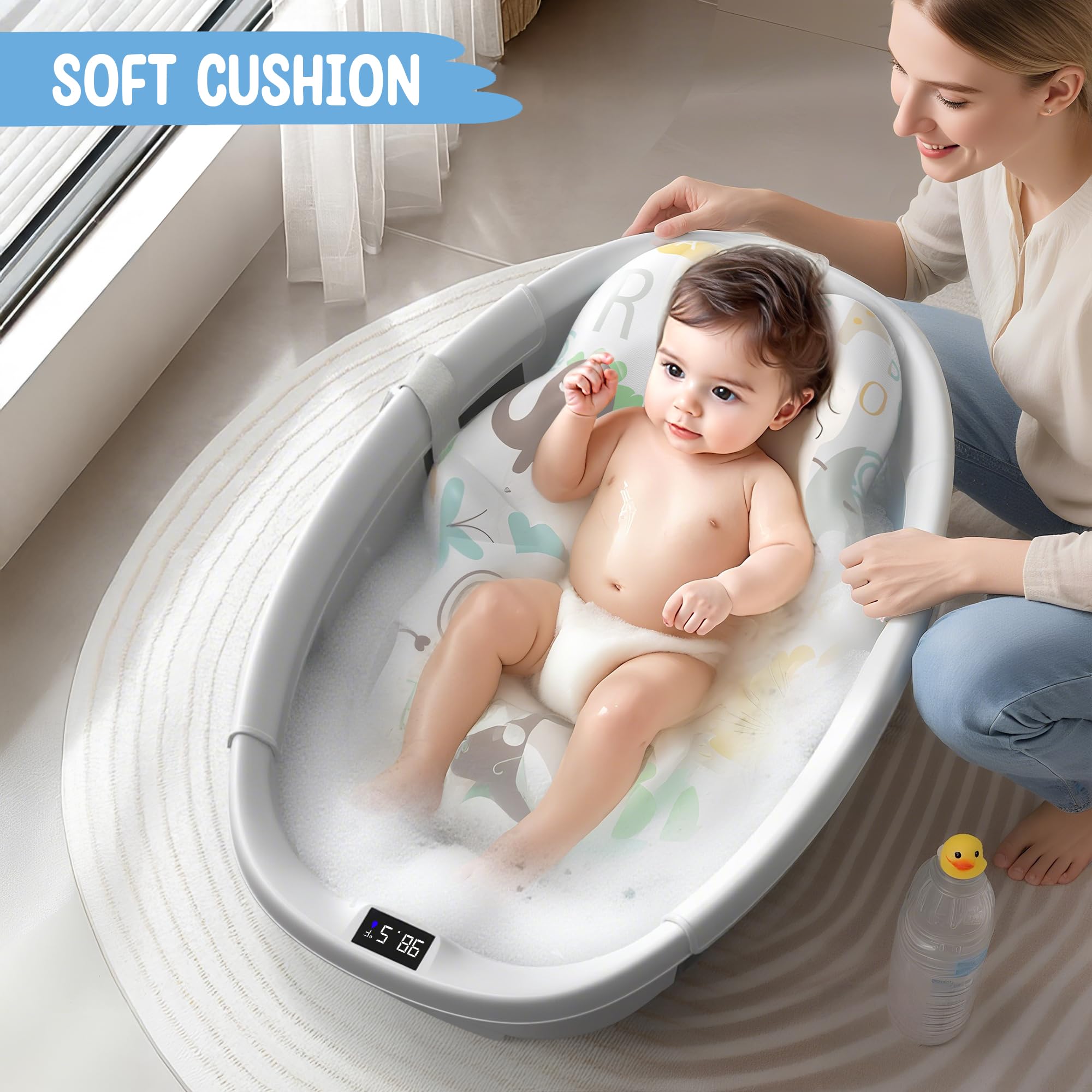 TOSGN collapsible bathtub opens in one second for quick baths.
