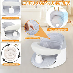 TOSGN Bath seat with cone-shaped suction cups for secure tub attachment
