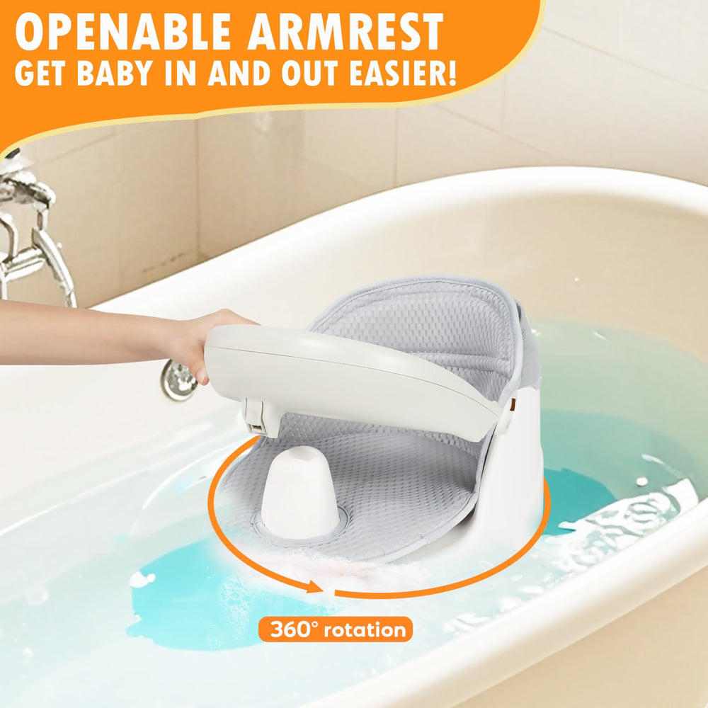 TOSGN Baby bath mat provides soft cushioning to protect delicate skin