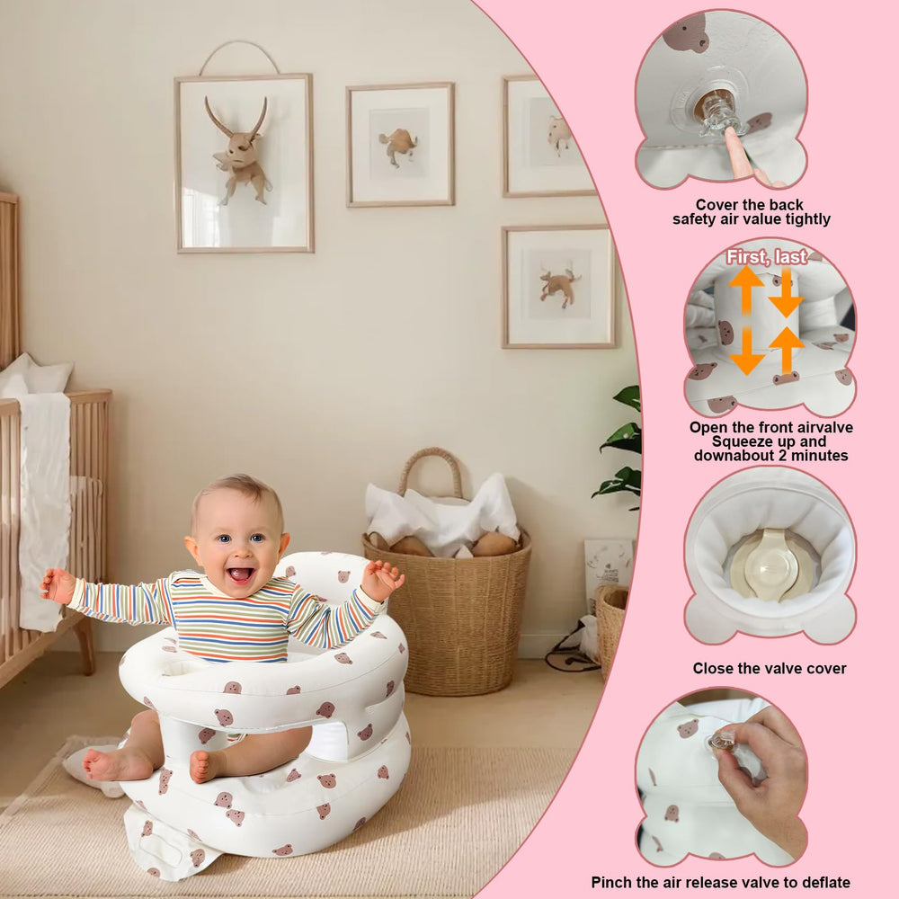 TOSXW Bear easy-clean surface wipes clean after meals or play.