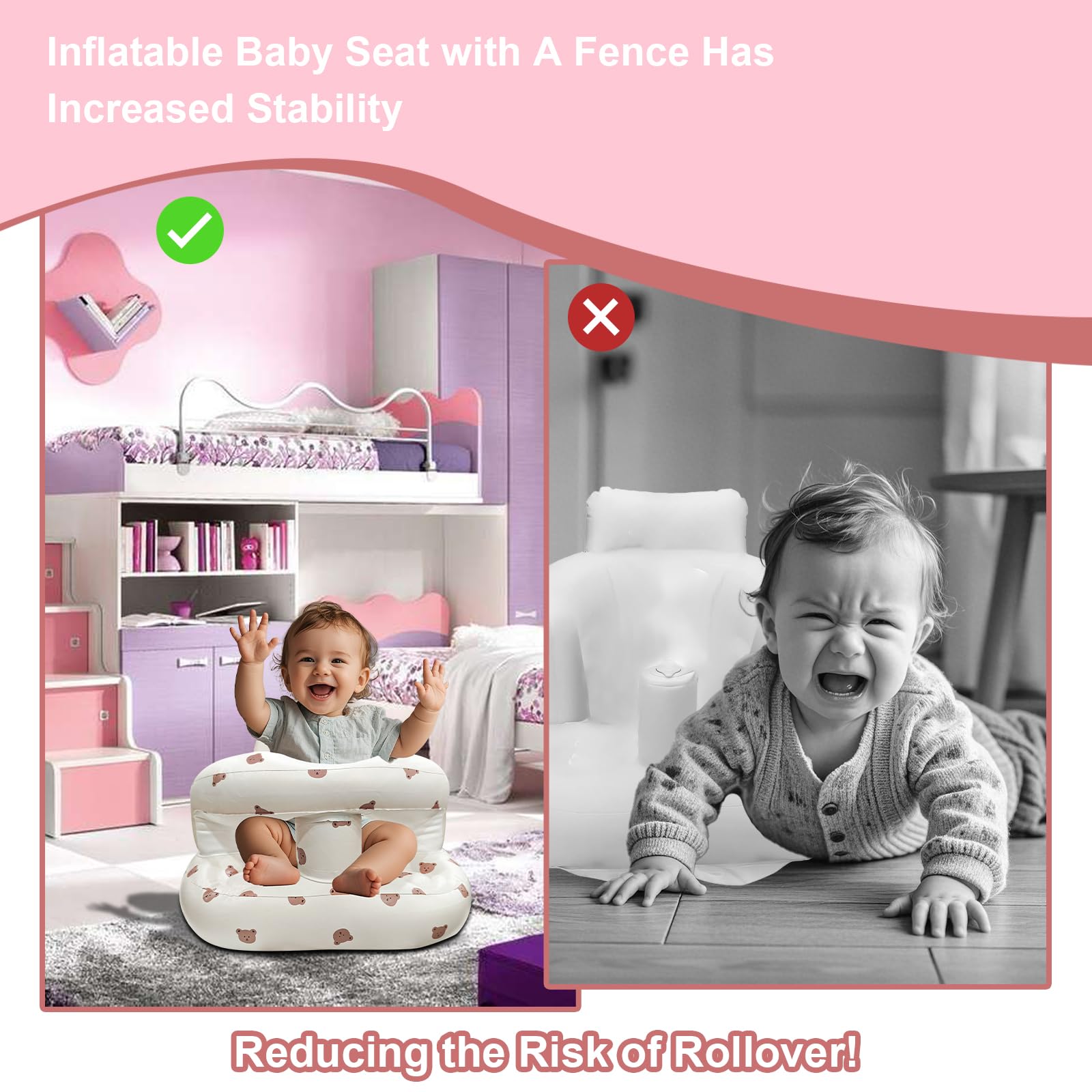 TOSXW Bear sit-me-up chair aids feeding and quiet playtime away from home.