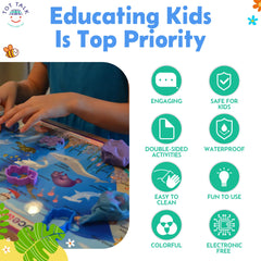 Tot Talk Wildlife Explorer savannah animals placemat fosters safari-themed conversations.