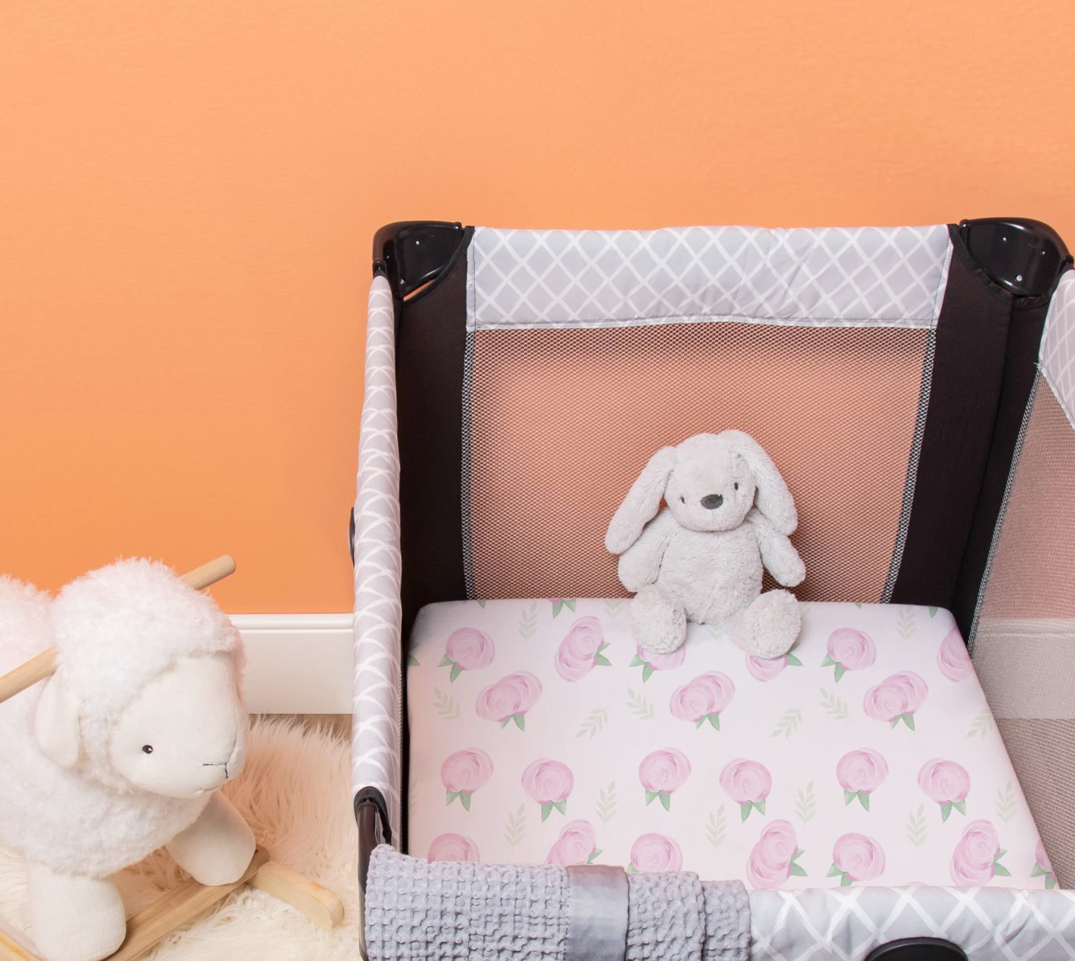 TotAha 2-pack crib sheets ready for quick changes.