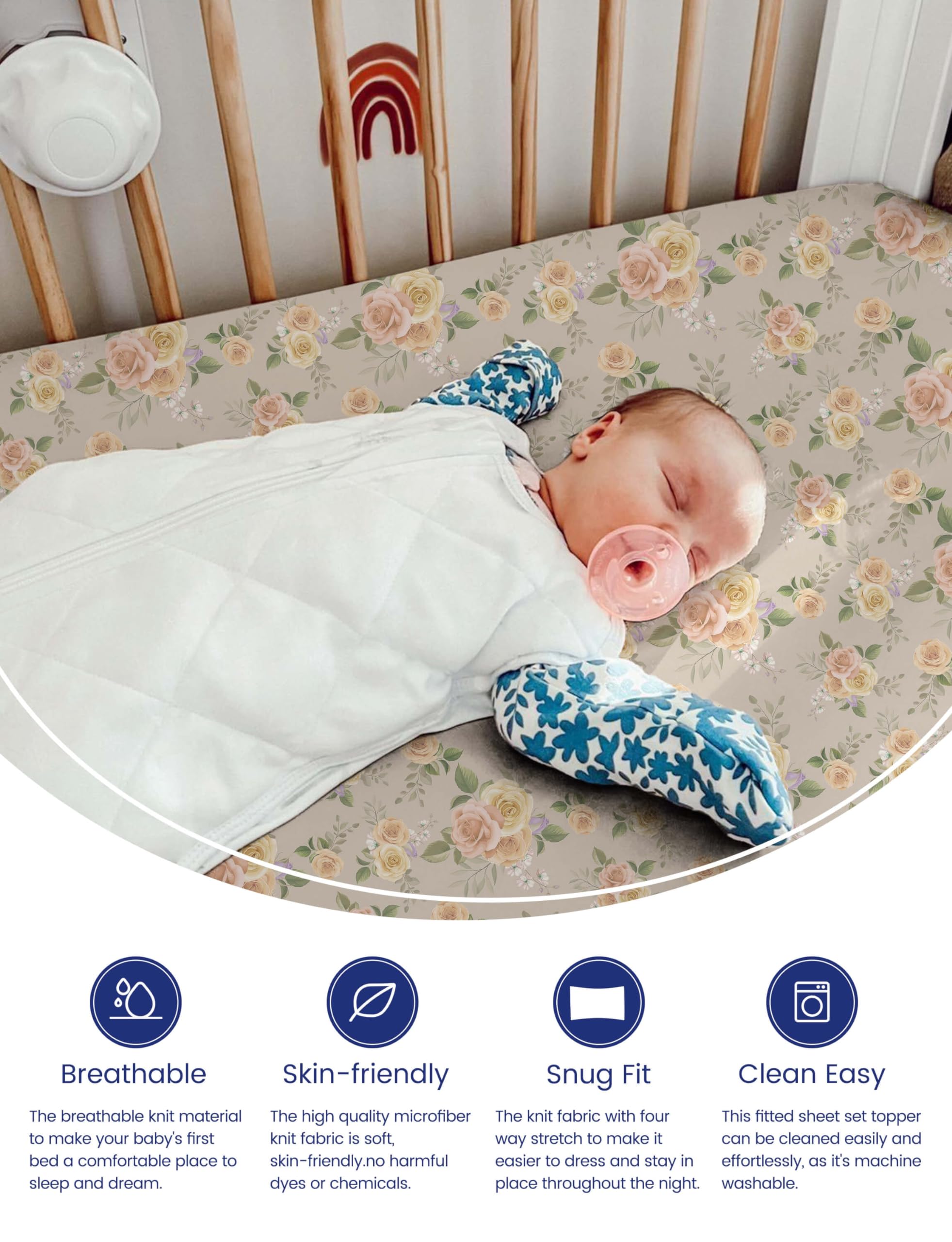 TotAha 2-pack crib sheets; convenient set for quick changes.
