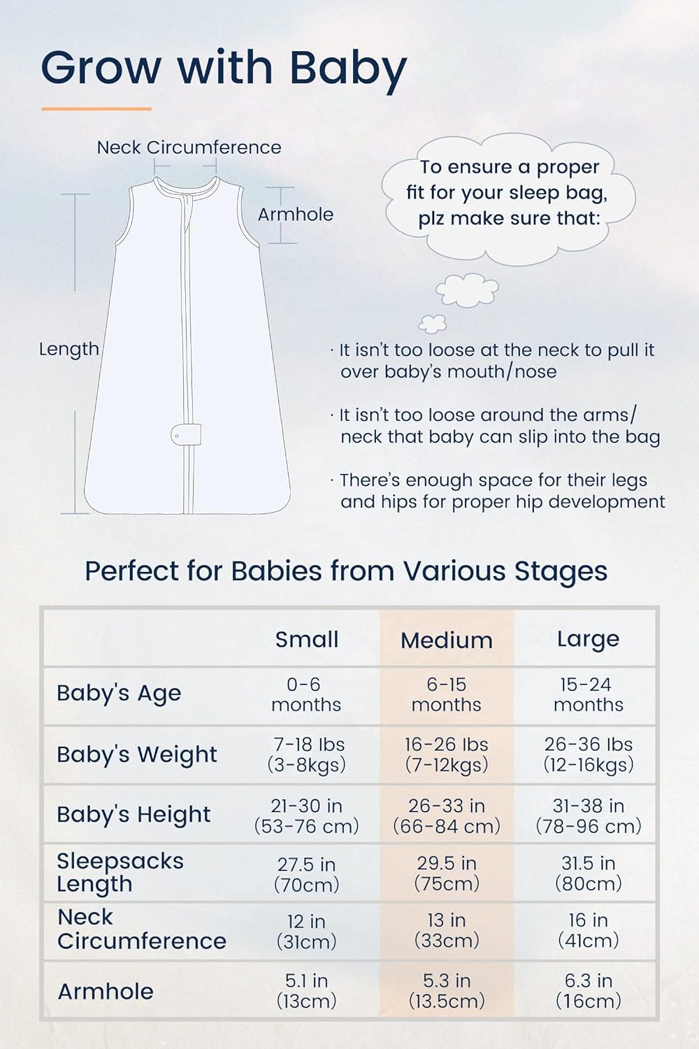 TotAha sleep sack with hip-friendly, roomy design