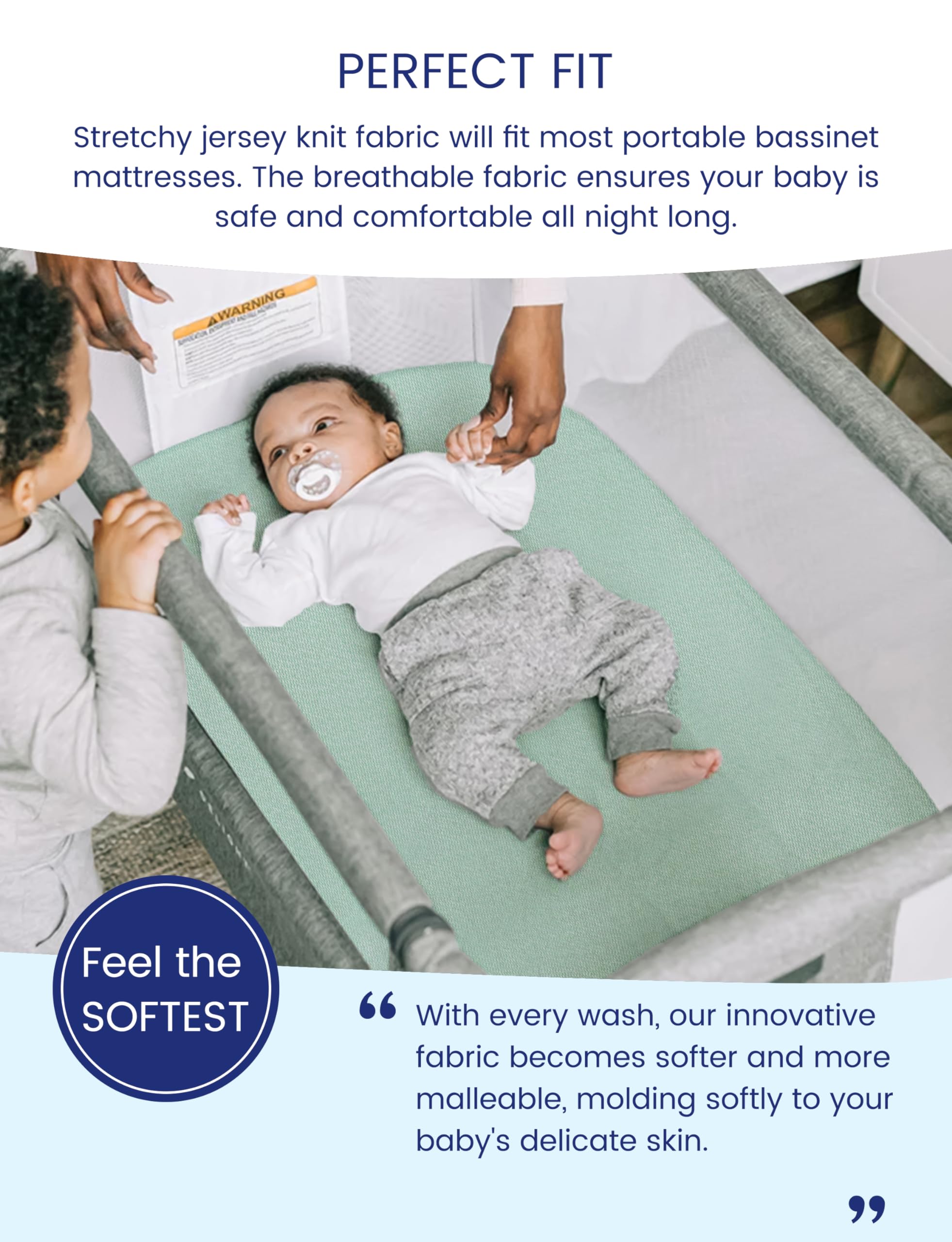 TotAha bassinet sheets compatible with Halo cradle for secure fit