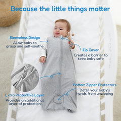 TotAha Boho Lion Sleep Sack chin guard and full-zip protection