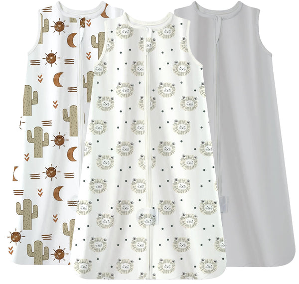 TotAha Boho Lion Sleep Sack fabric texture shows buttery, breathable jersey for gentle warmth