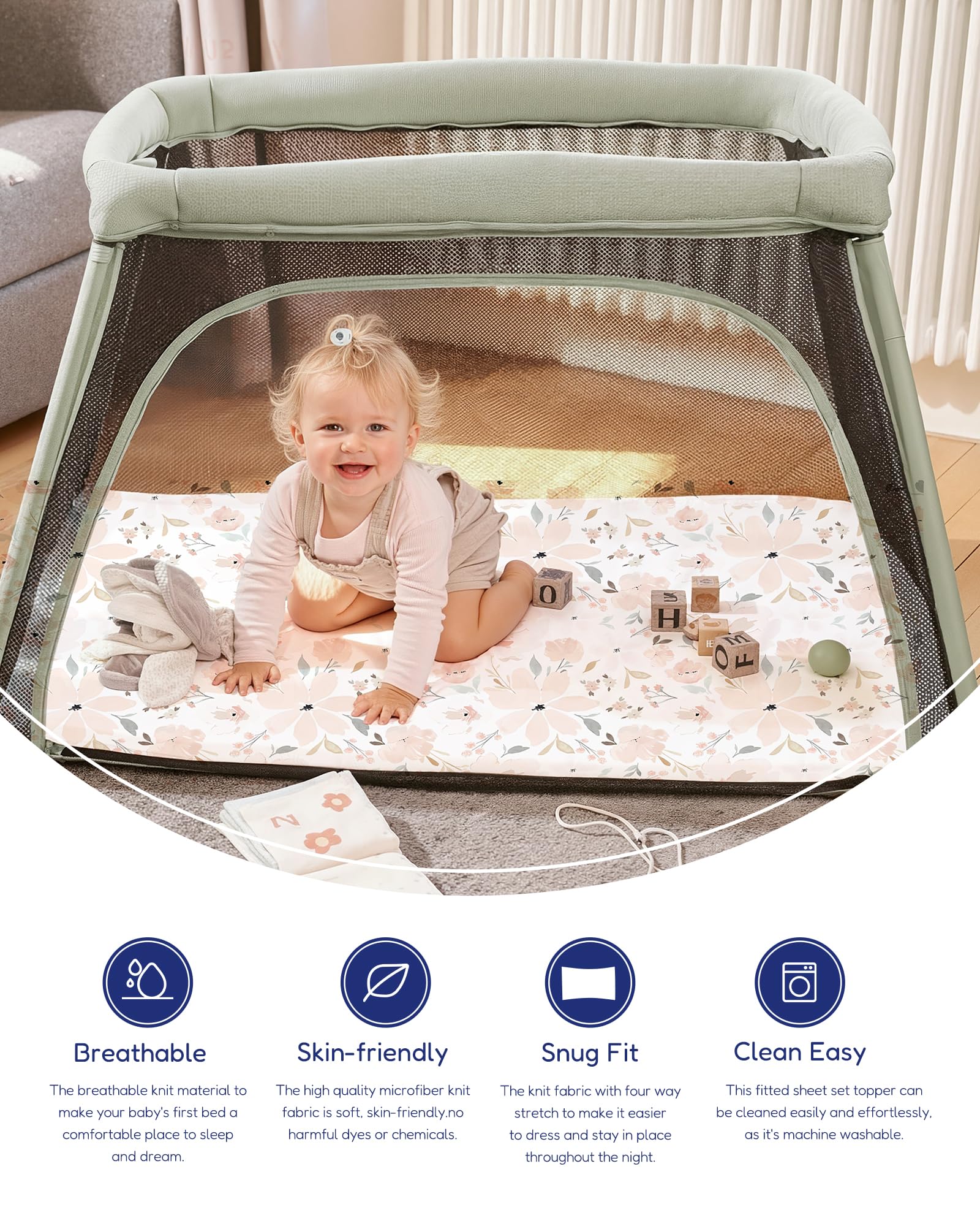 TotAha Buttery Soft sheets feature 5-inch pockets for secure fit.
