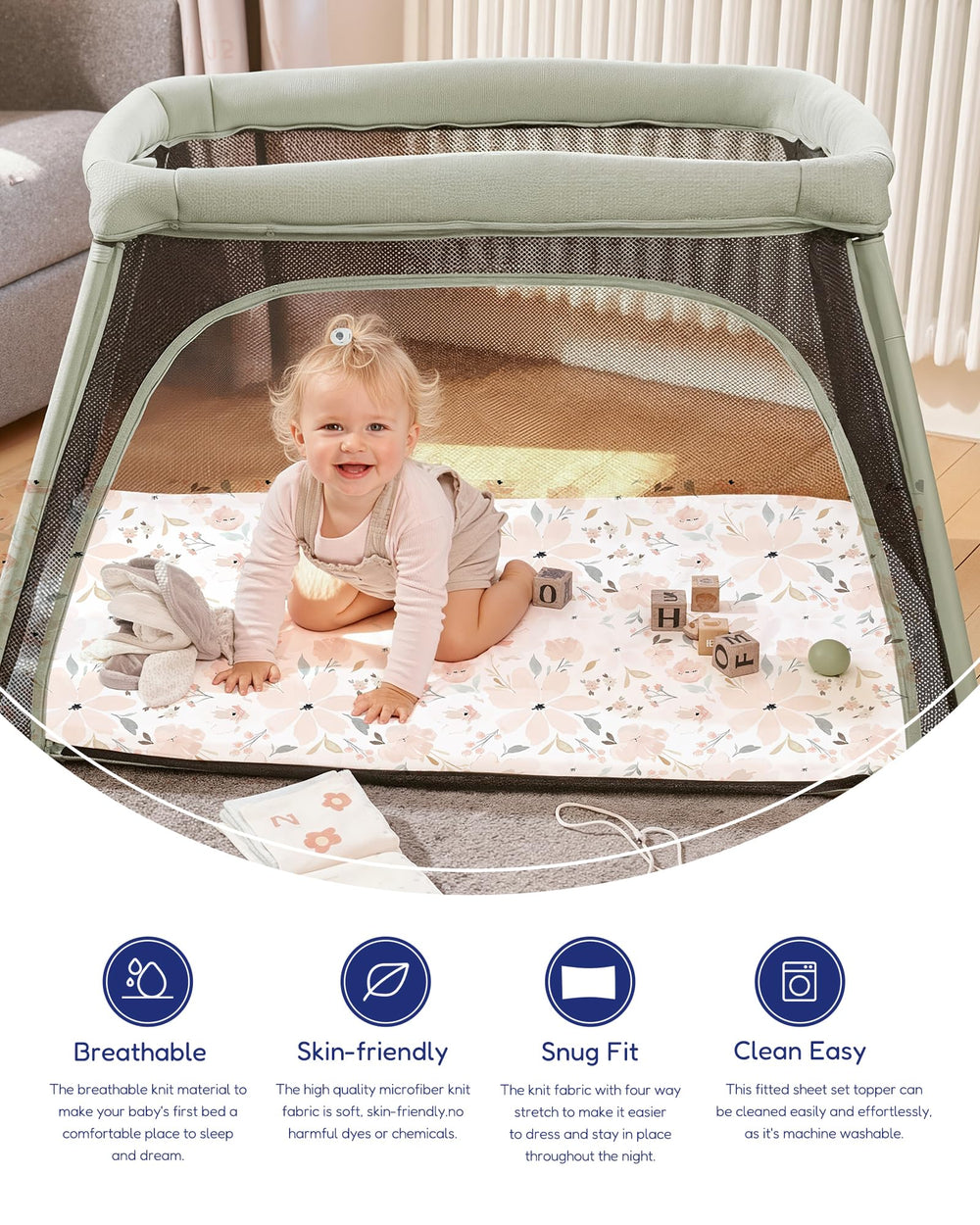 TotAha Buttery Soft sheets feature 5-inch pockets for secure fit.